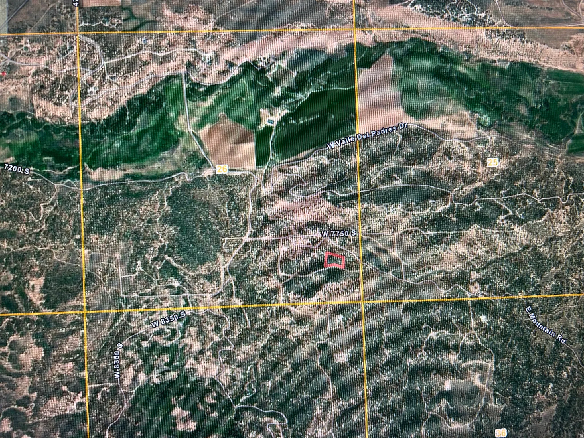 Map / location with property parcel outlined