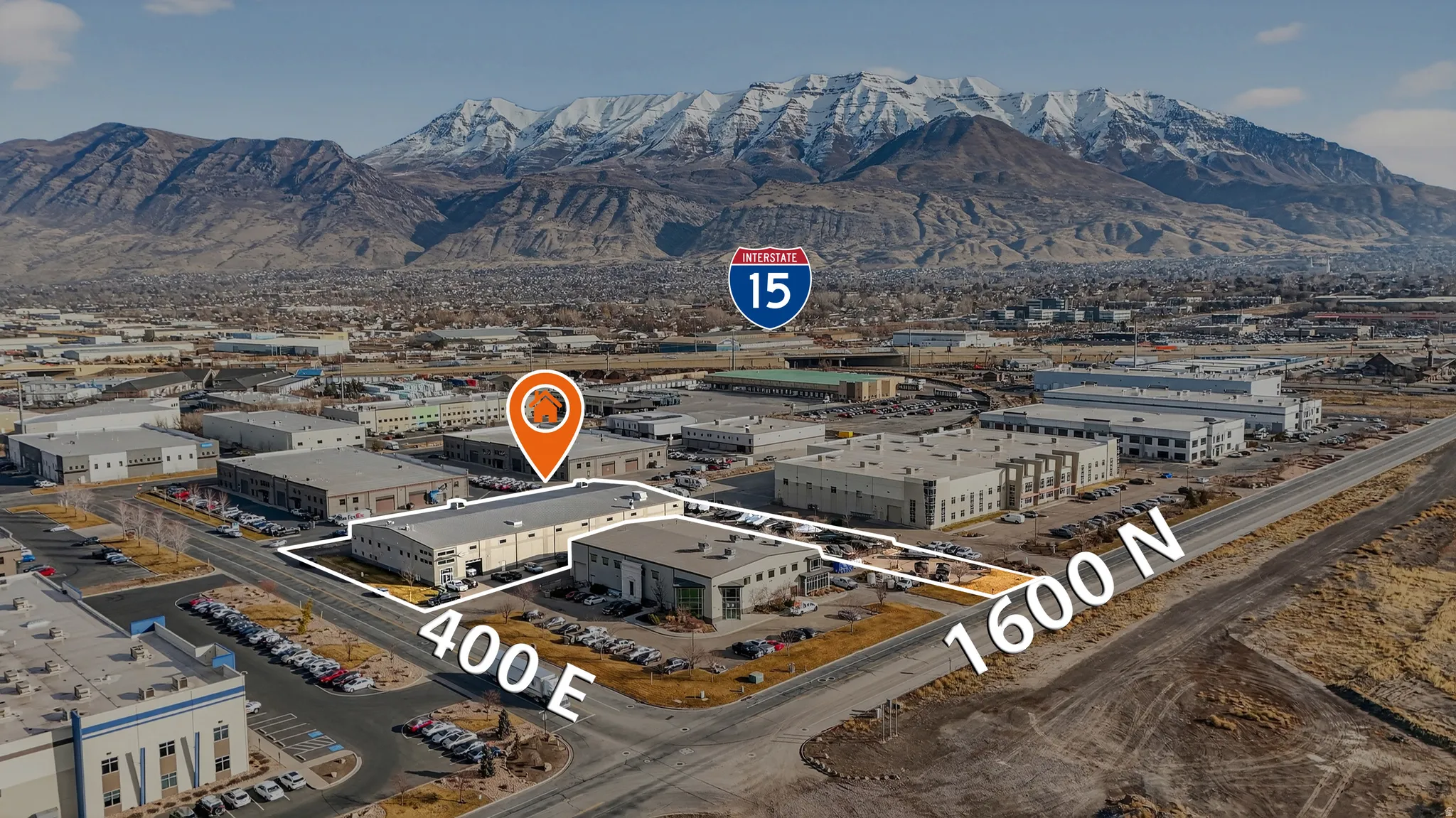 Aerial view of a mountain backdrop