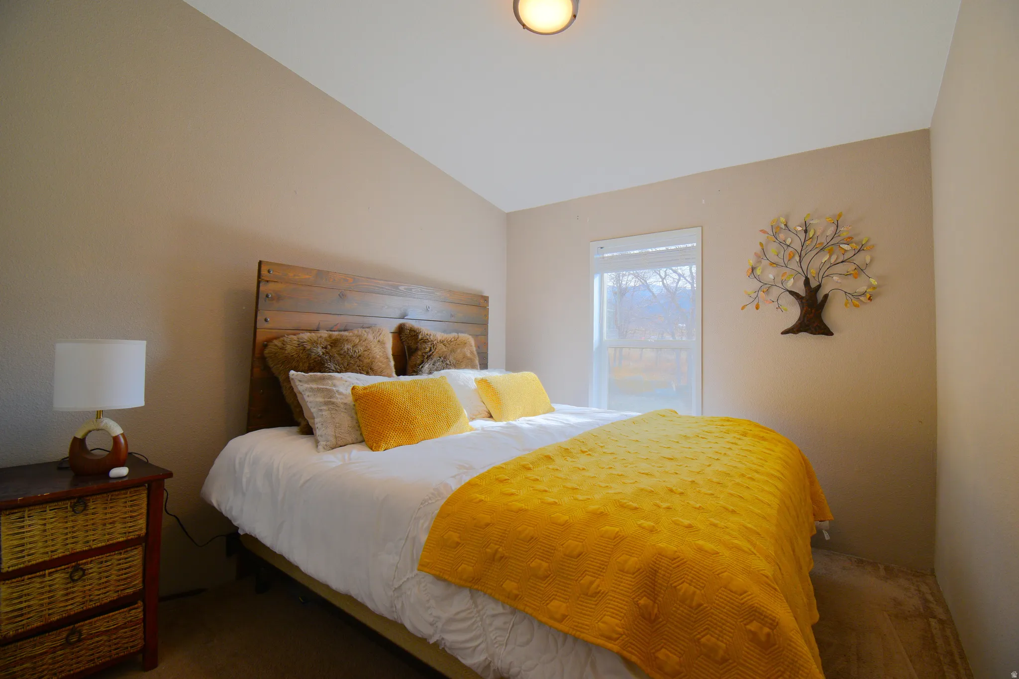 Bedroom Two with vaulted ceiling