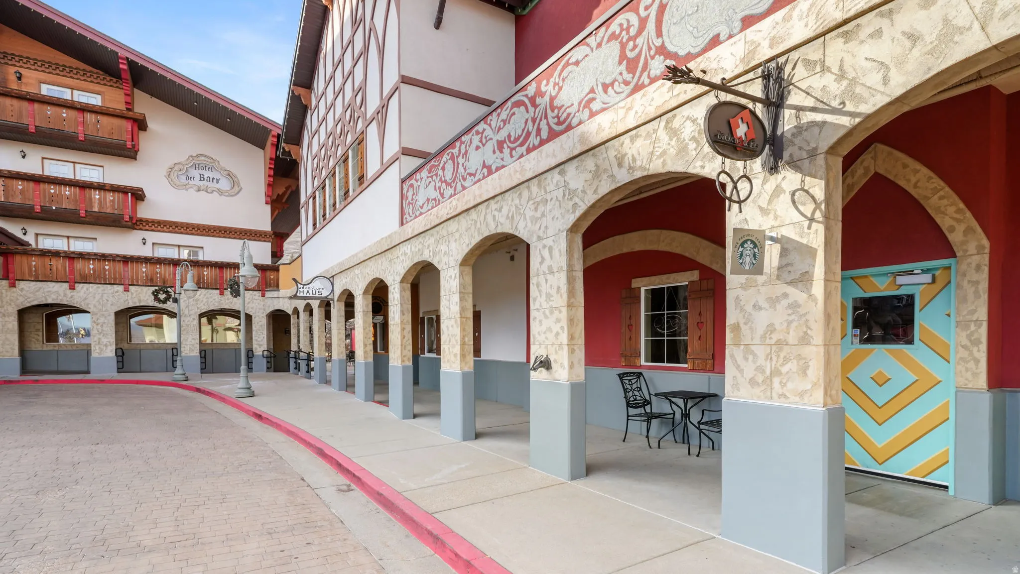 View of bakery/coffee shop entrance
