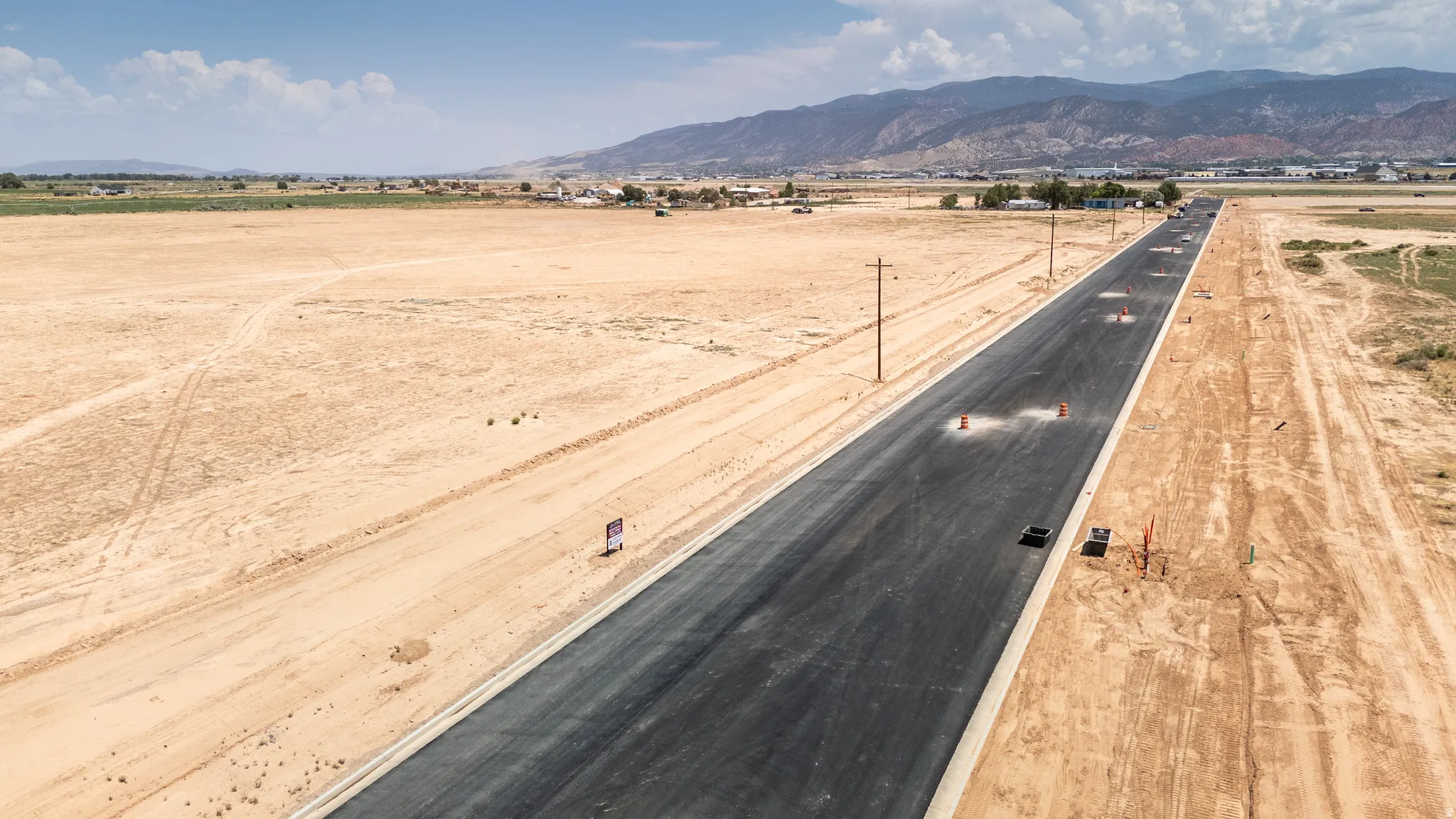 View of mountain background with rural landscape