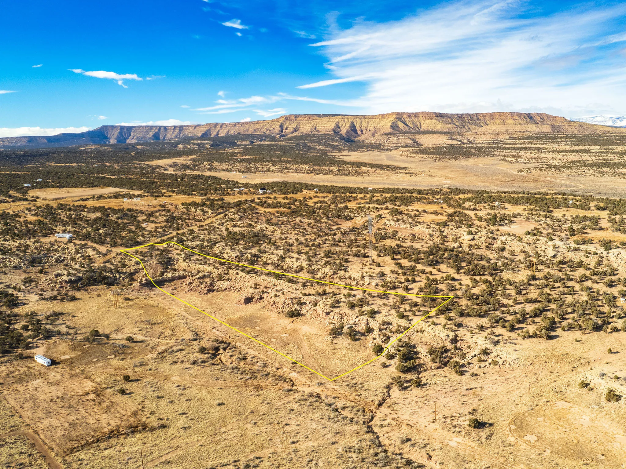 View of mountain background featuring a desert landscape and rural landscape