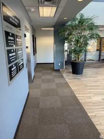 Lobby with a paneled ceiling