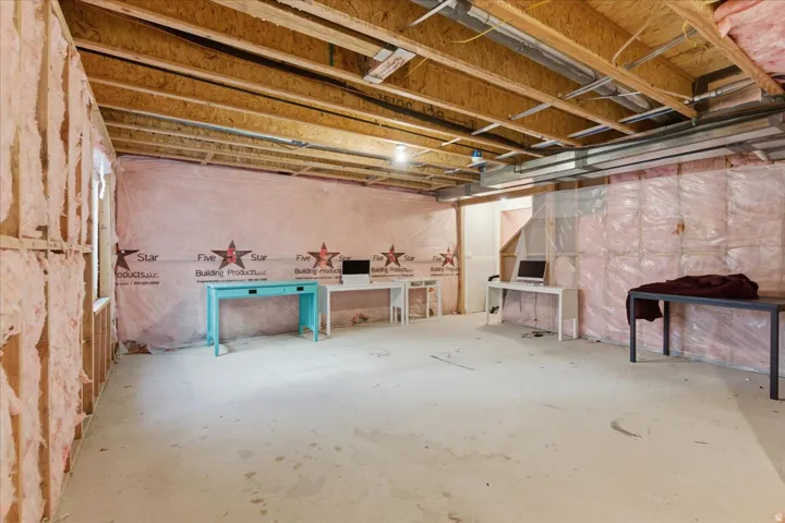 View of unfinished basement