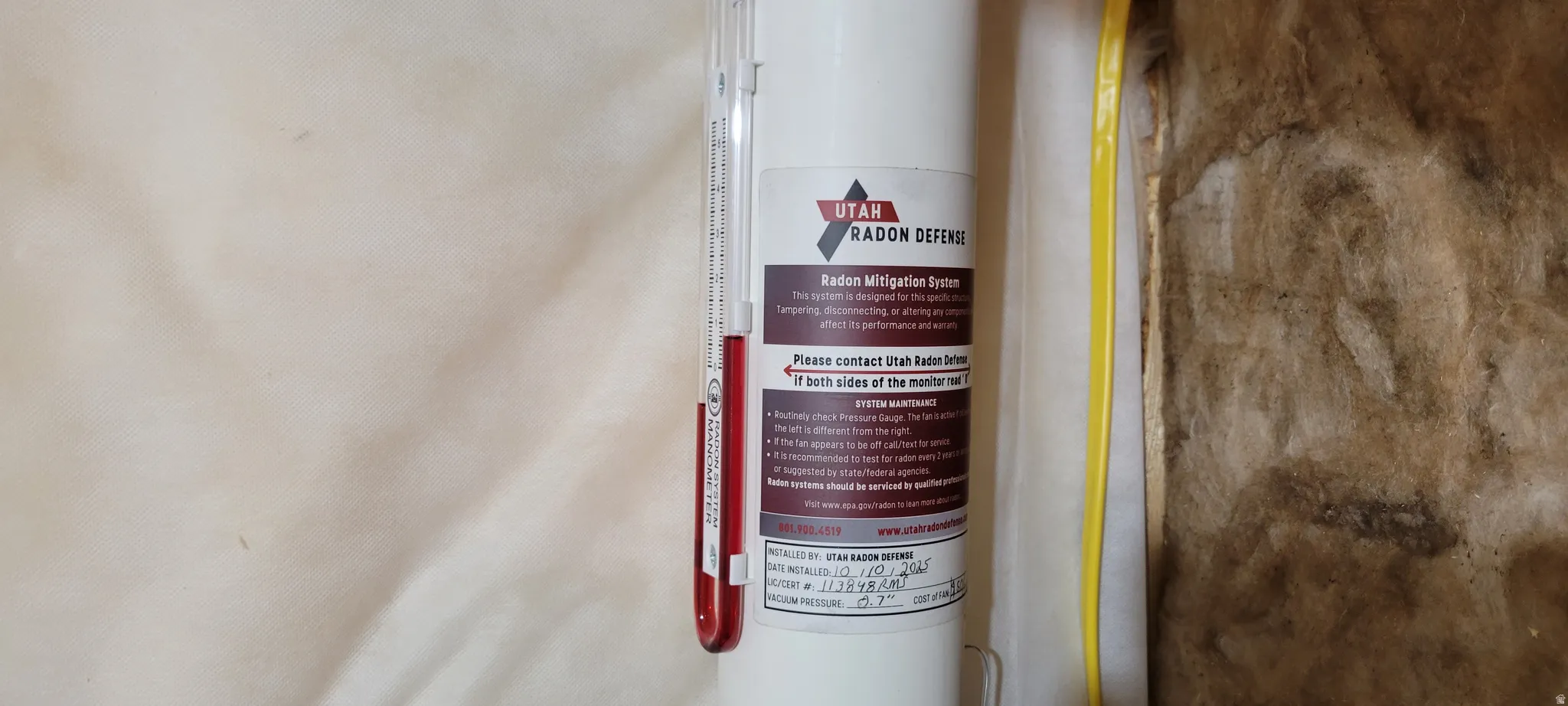 Radon Mitigation System..it's already installed!