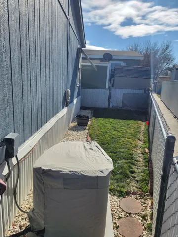 View of fenced backyard