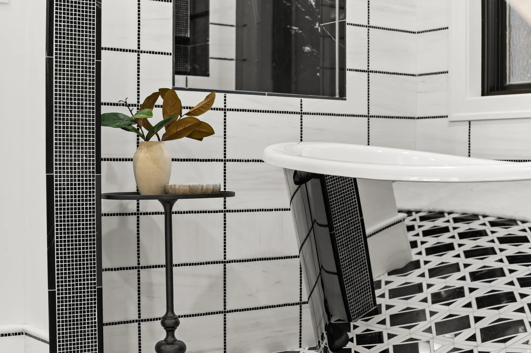 Bathroom view of tile walls and a shower