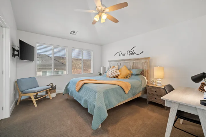 Primary Suite with TV and Large Walk in Closet