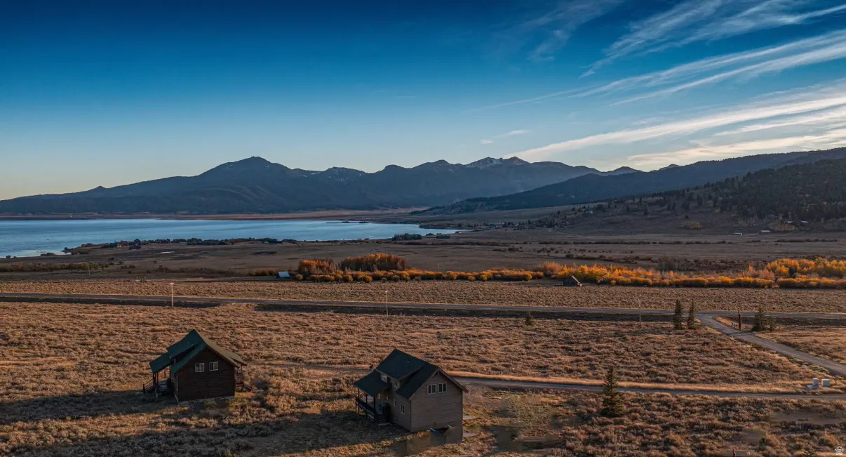 Mountain view with a nearby body of water
