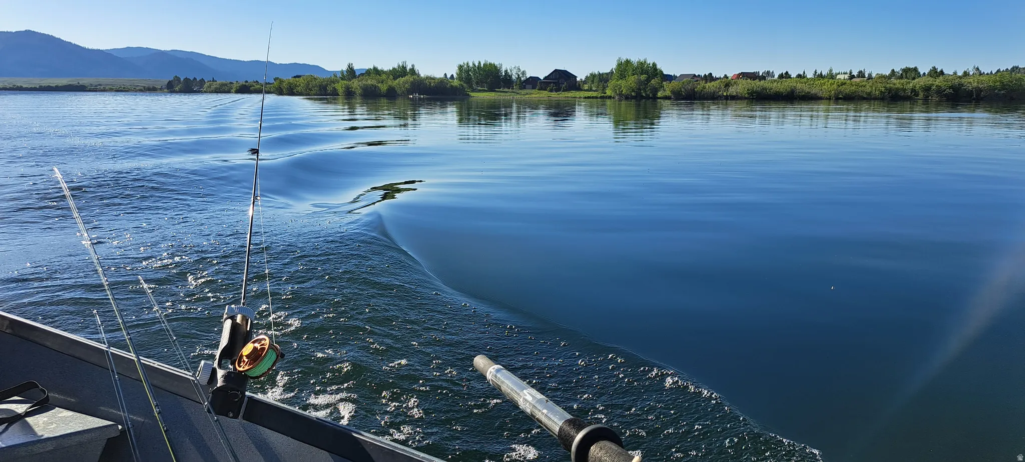 Water view with a mountainous background