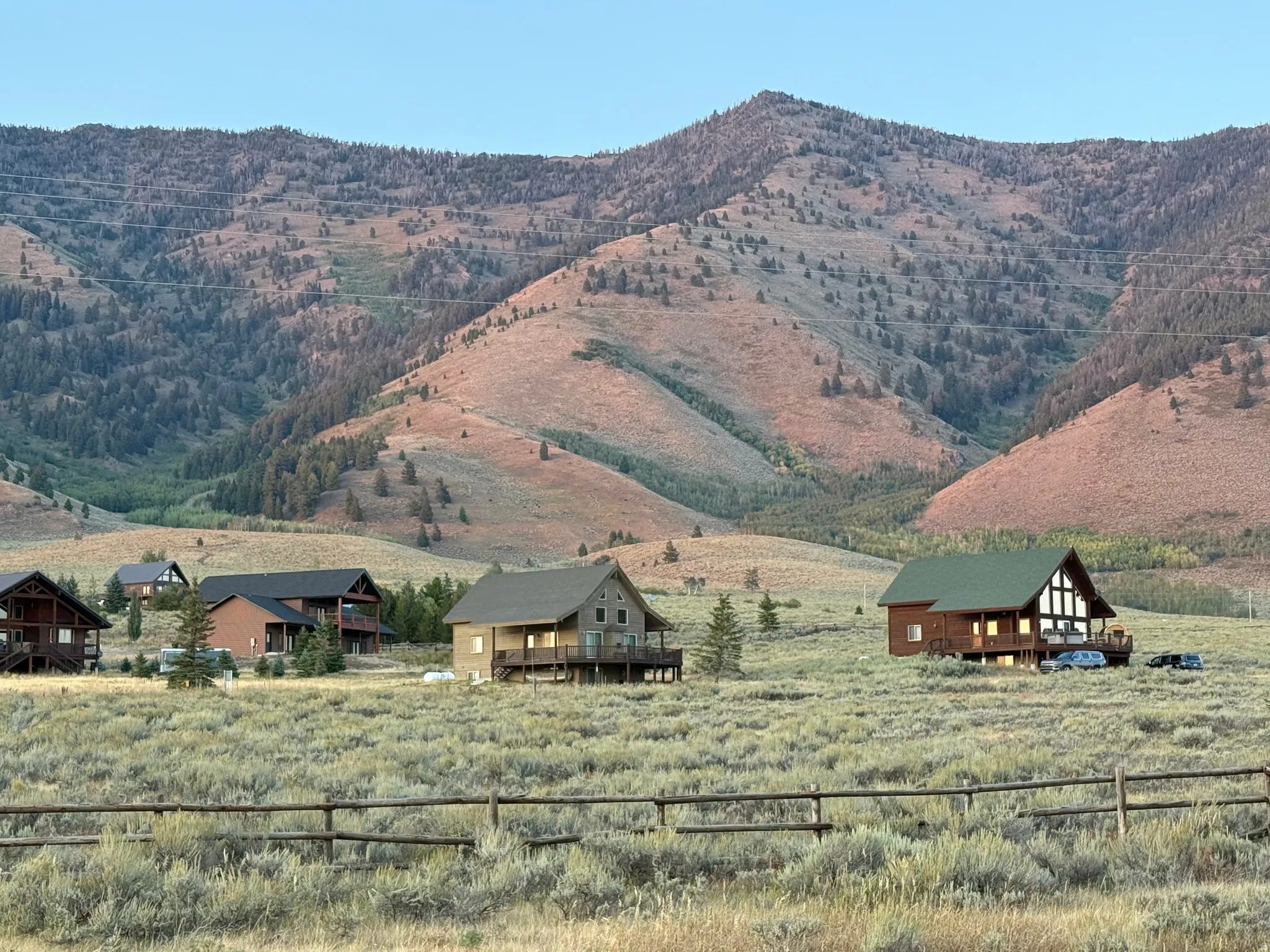 Mountain view with rural landscape