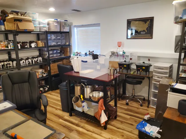 Office featuring light wood-type flooring