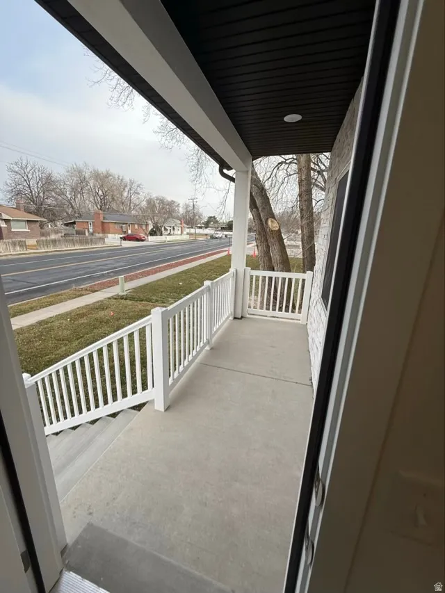 View of covered porch