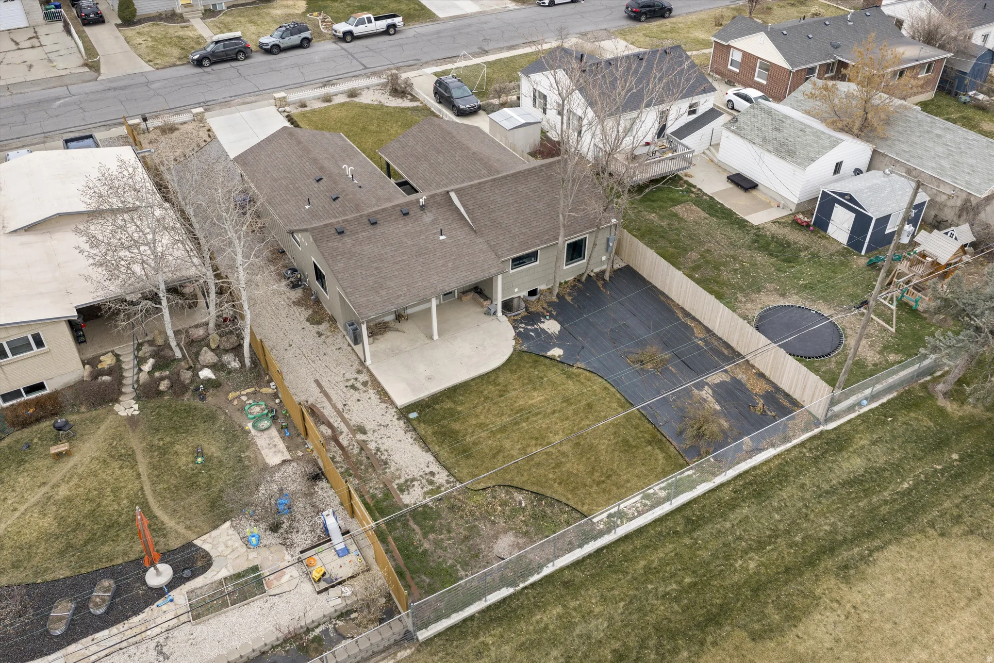 Aerial view of residential area