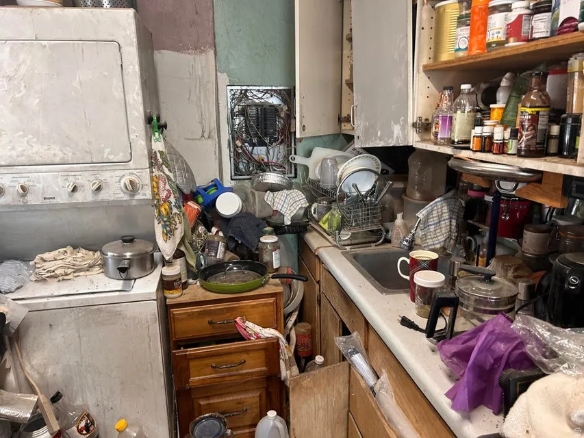 View of 2nd Kitchen with estacked washer and dryer