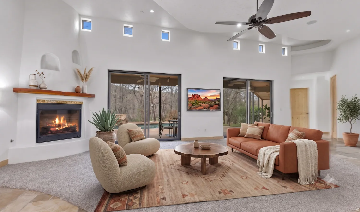 Great Room – Gas Fireplace (virtually staged)