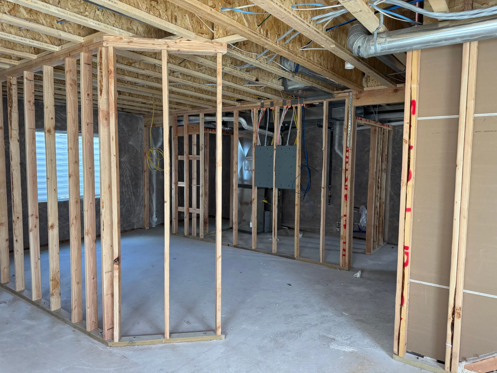 View of unfinished basement