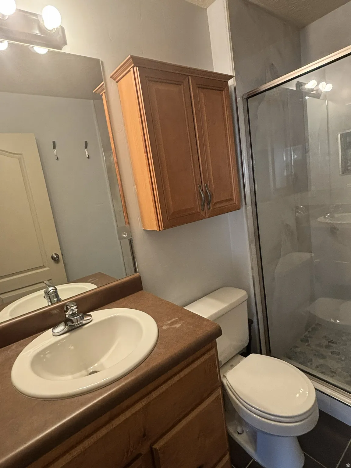 Bathroom featuring vanity and a stall shower in Master Bedroom