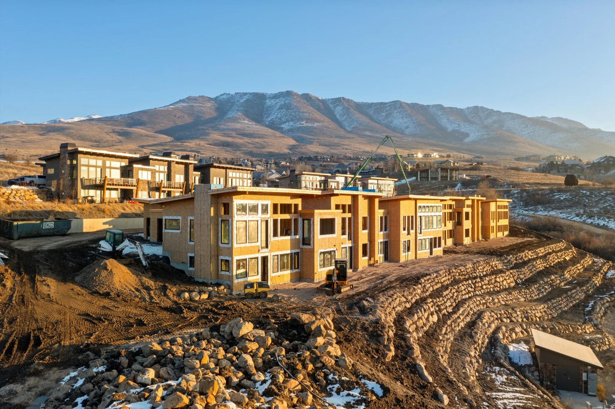 View of building exterior with a mountain view