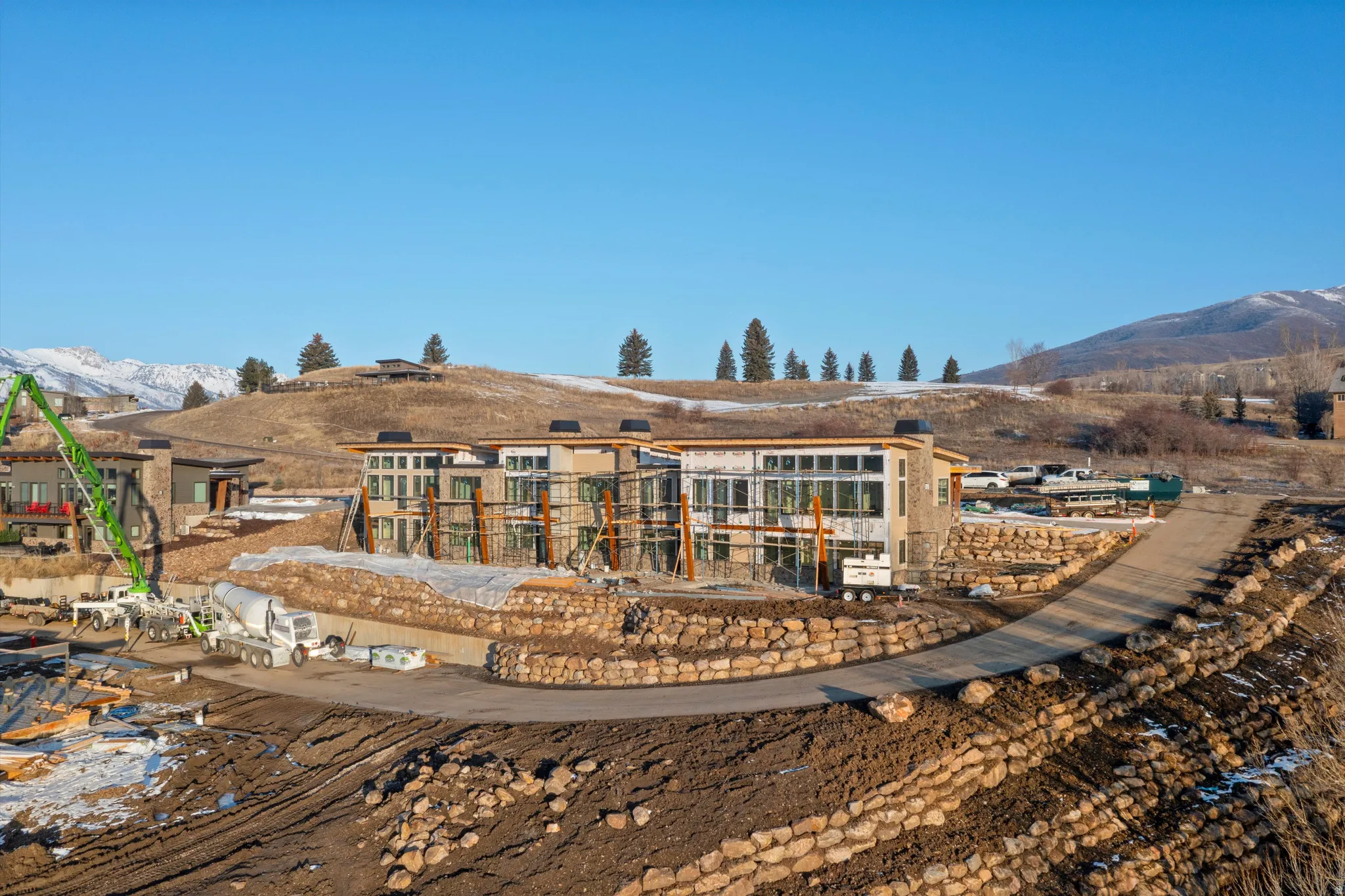 Back of house with a mountain view