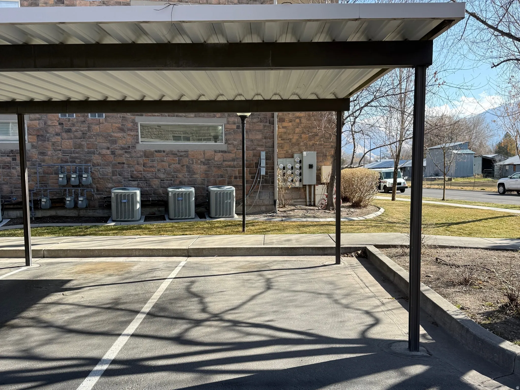 View of covered parking spot