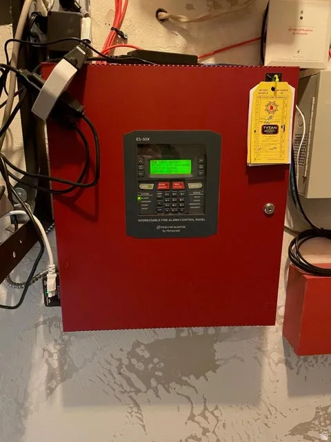 Detailed view of a fire alarm