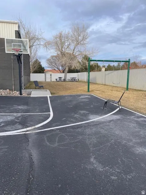 View of basketball court featuring community basketball court