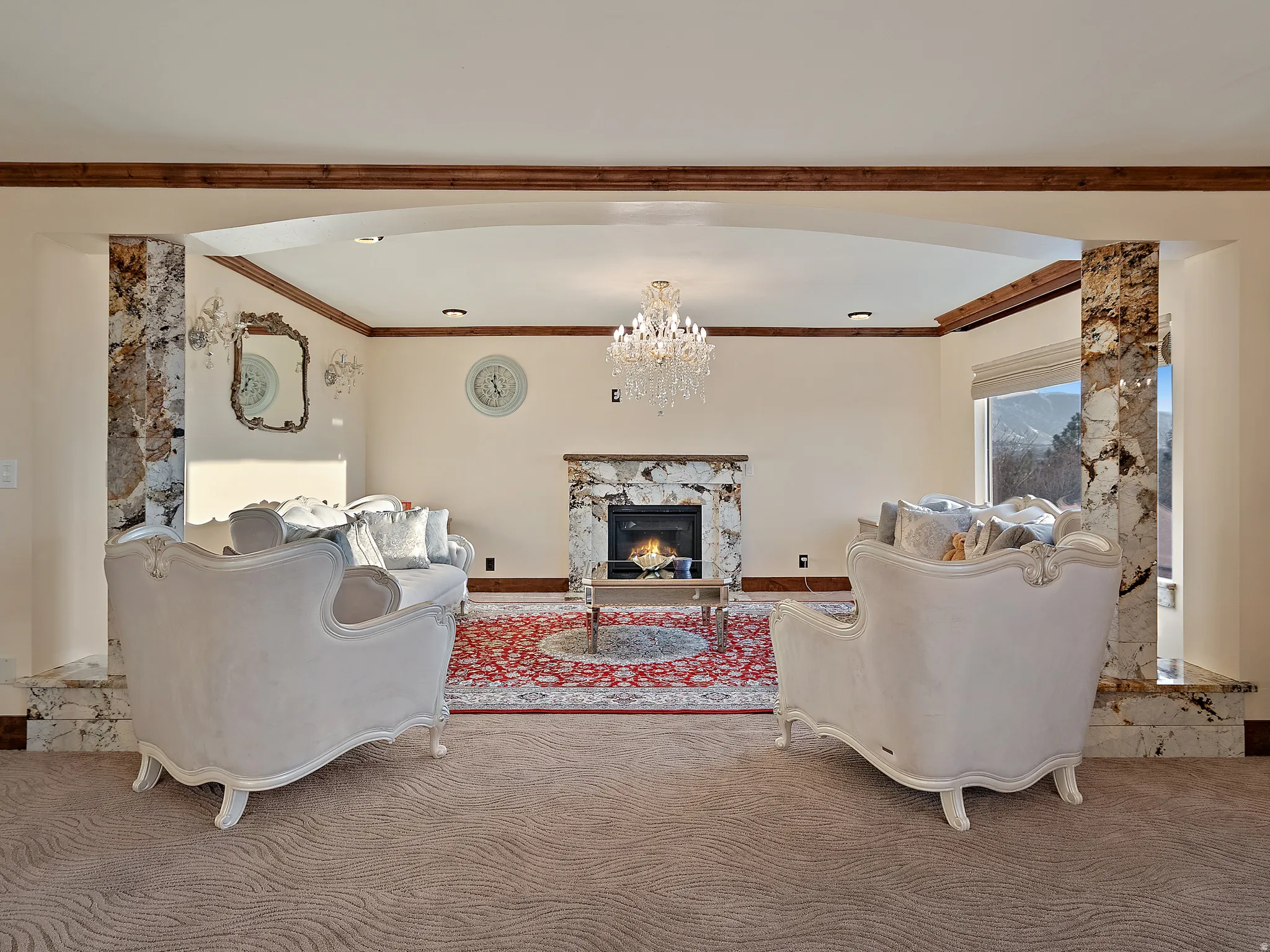 Carpeted living area off Kitchen