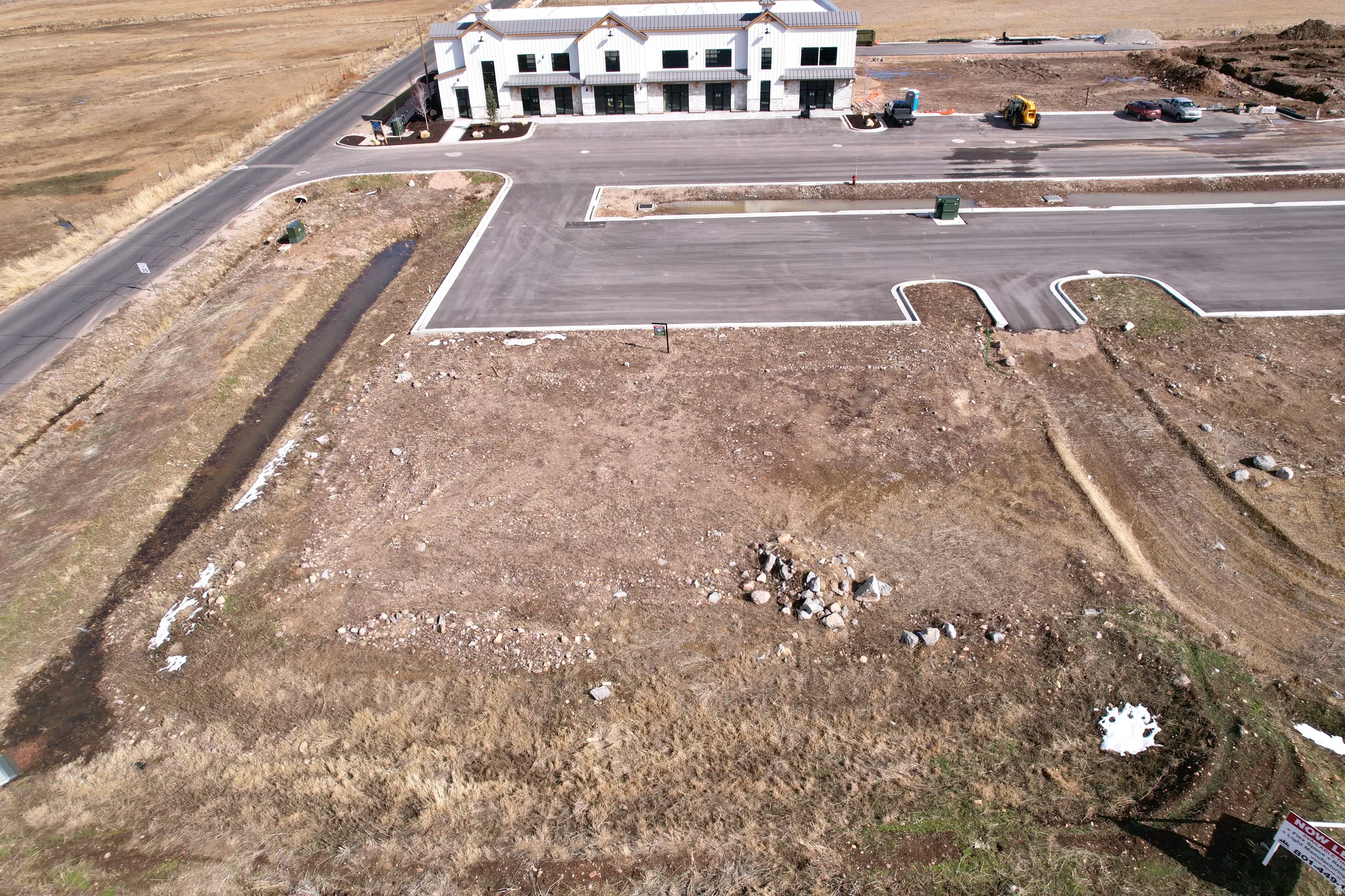 Aerial view of sparsely populated area