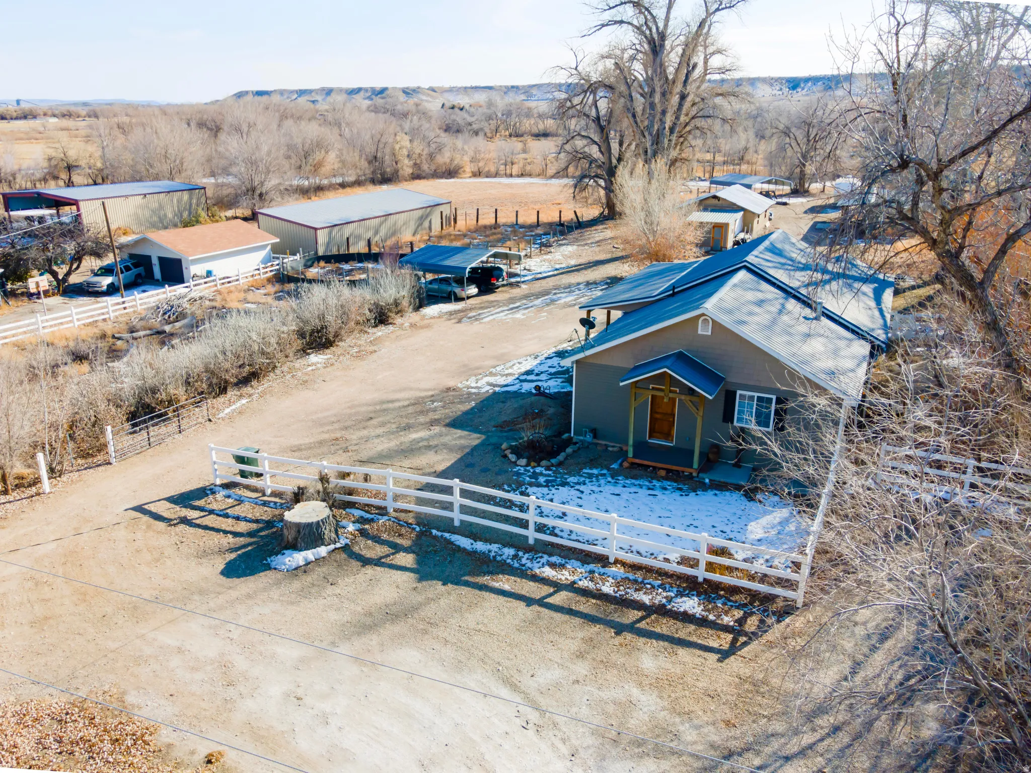 Aerial view of sparsely populated area