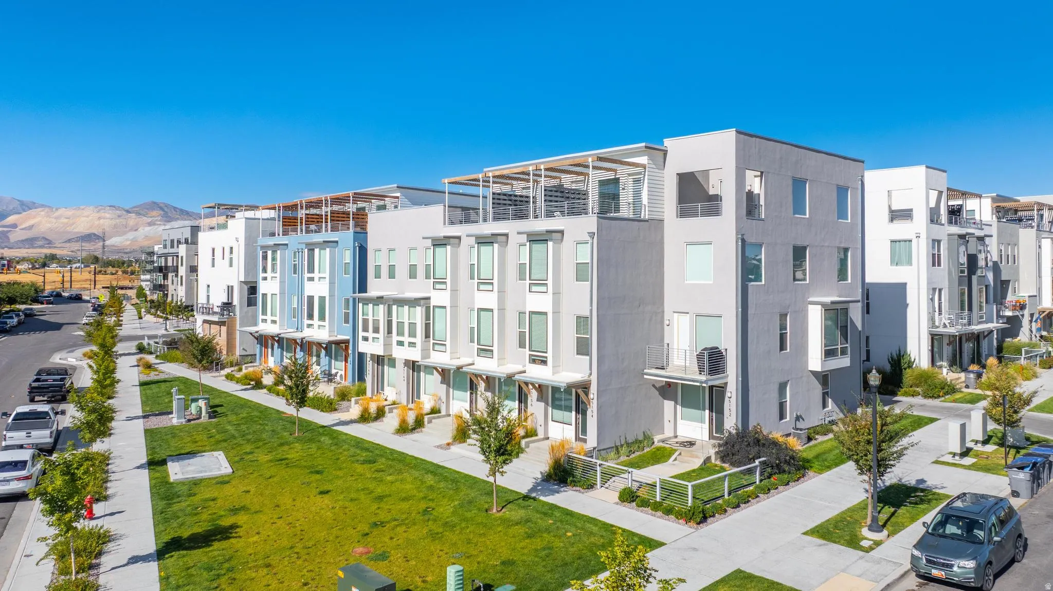 View of building exterior with a mountain view