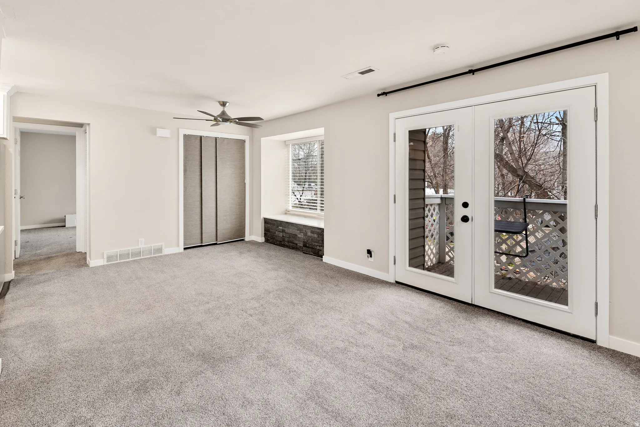 French doors, and Balcony