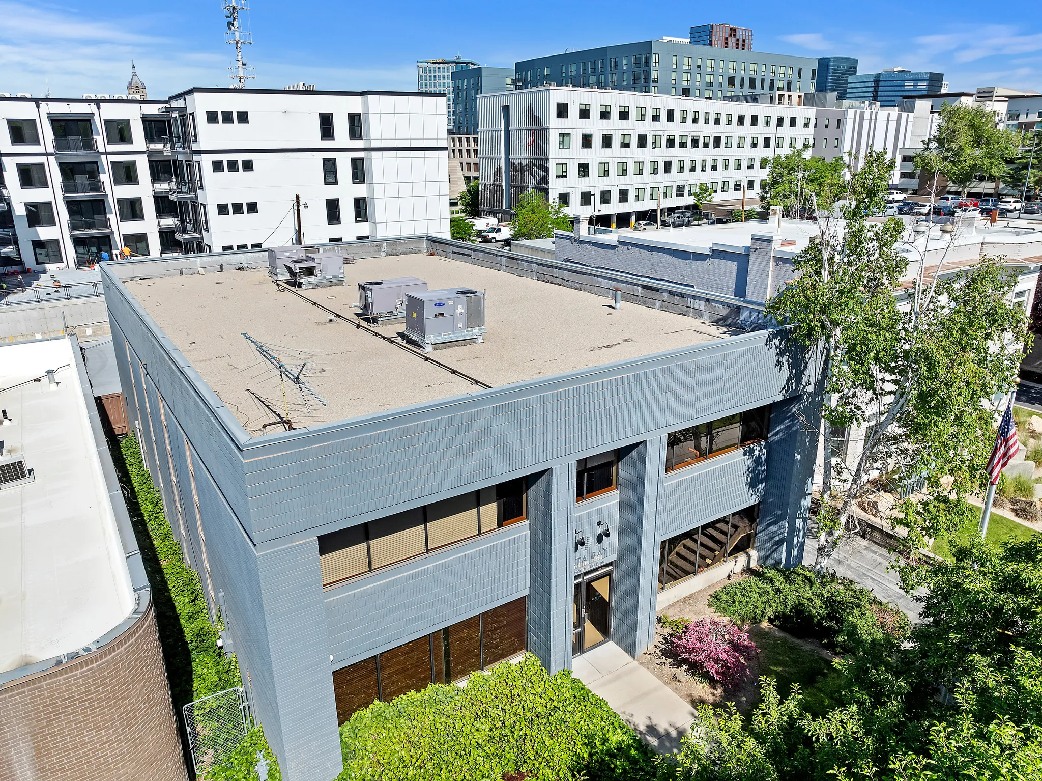 Aerial view of apartment complex