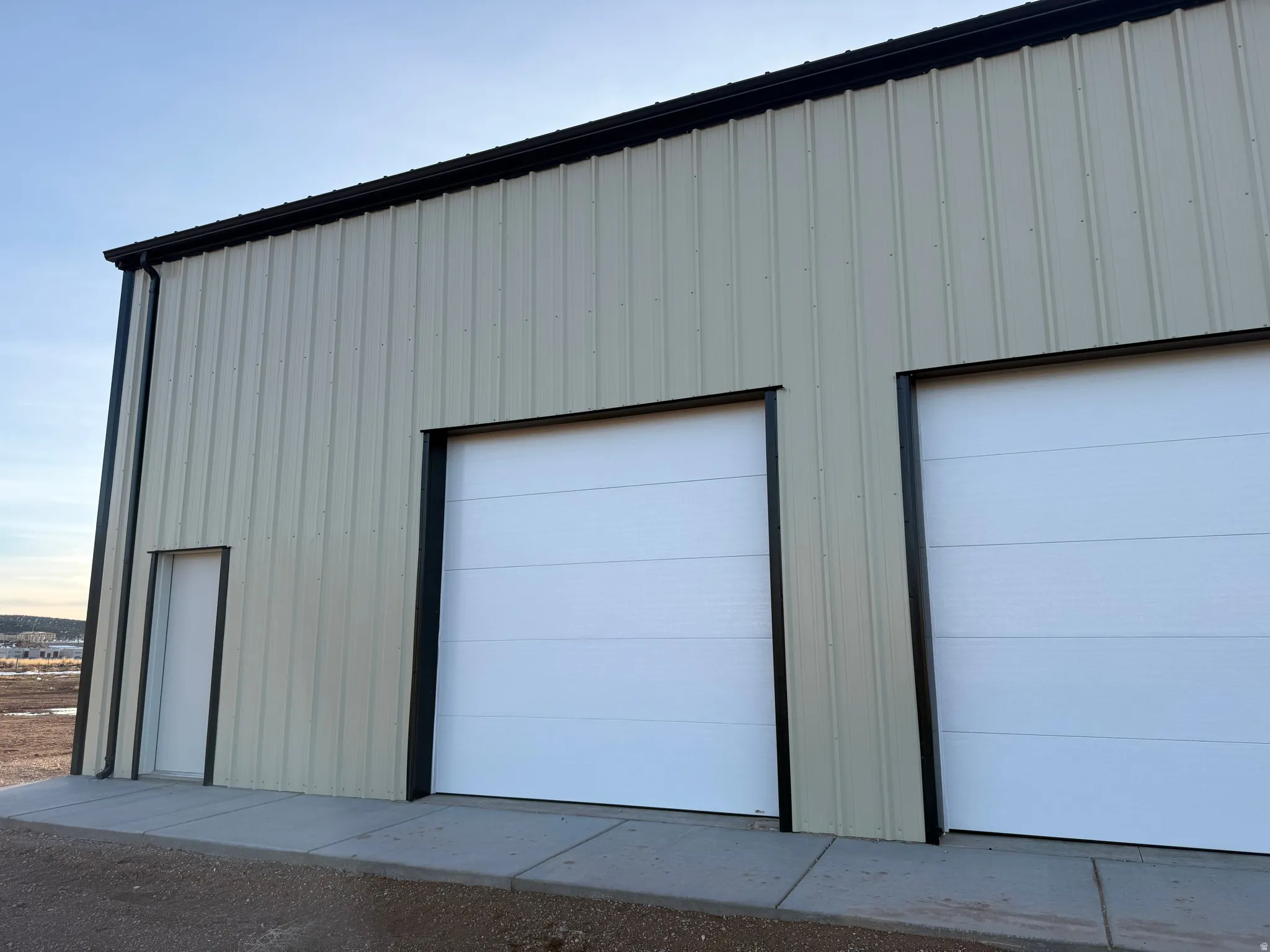 View of detached garage