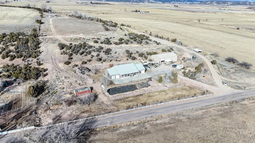 Aerial overview of property's location featuring rural landscape