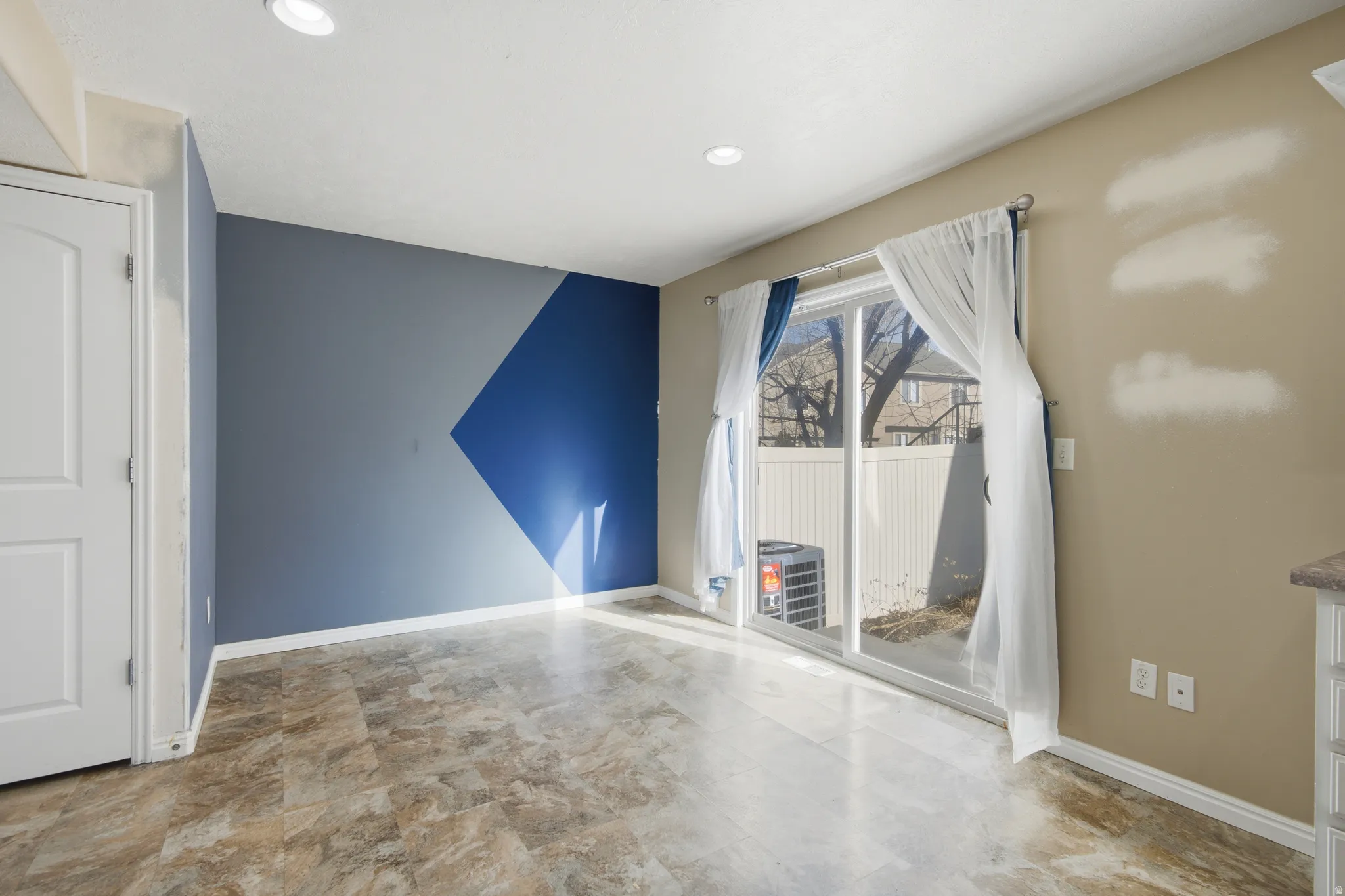 Dining room featuring with patio access