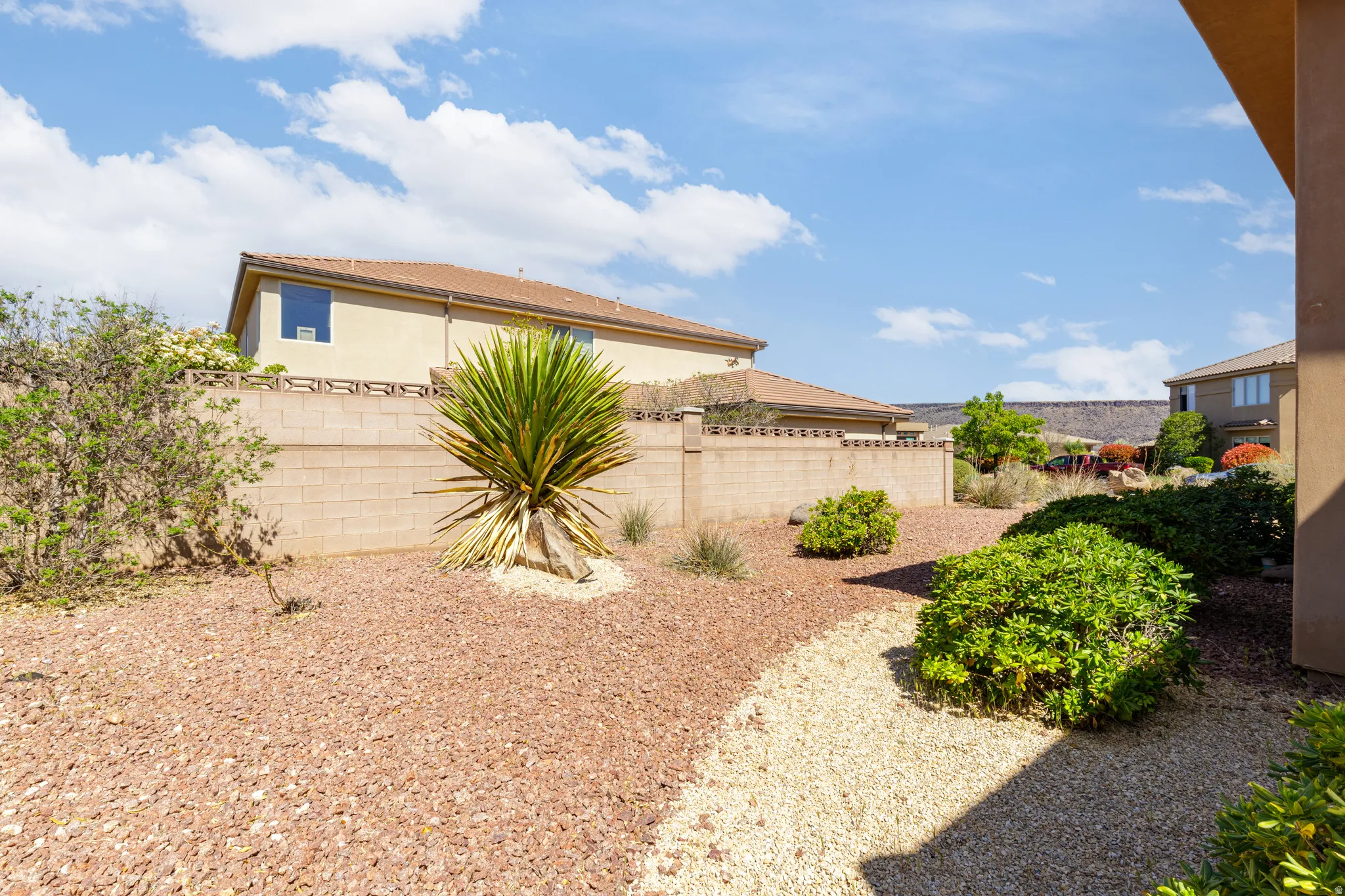 View of fenced yard