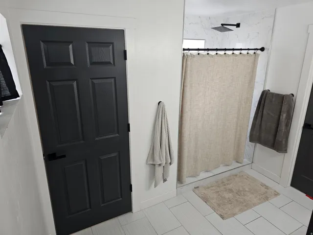 Bathroom with a shower stall