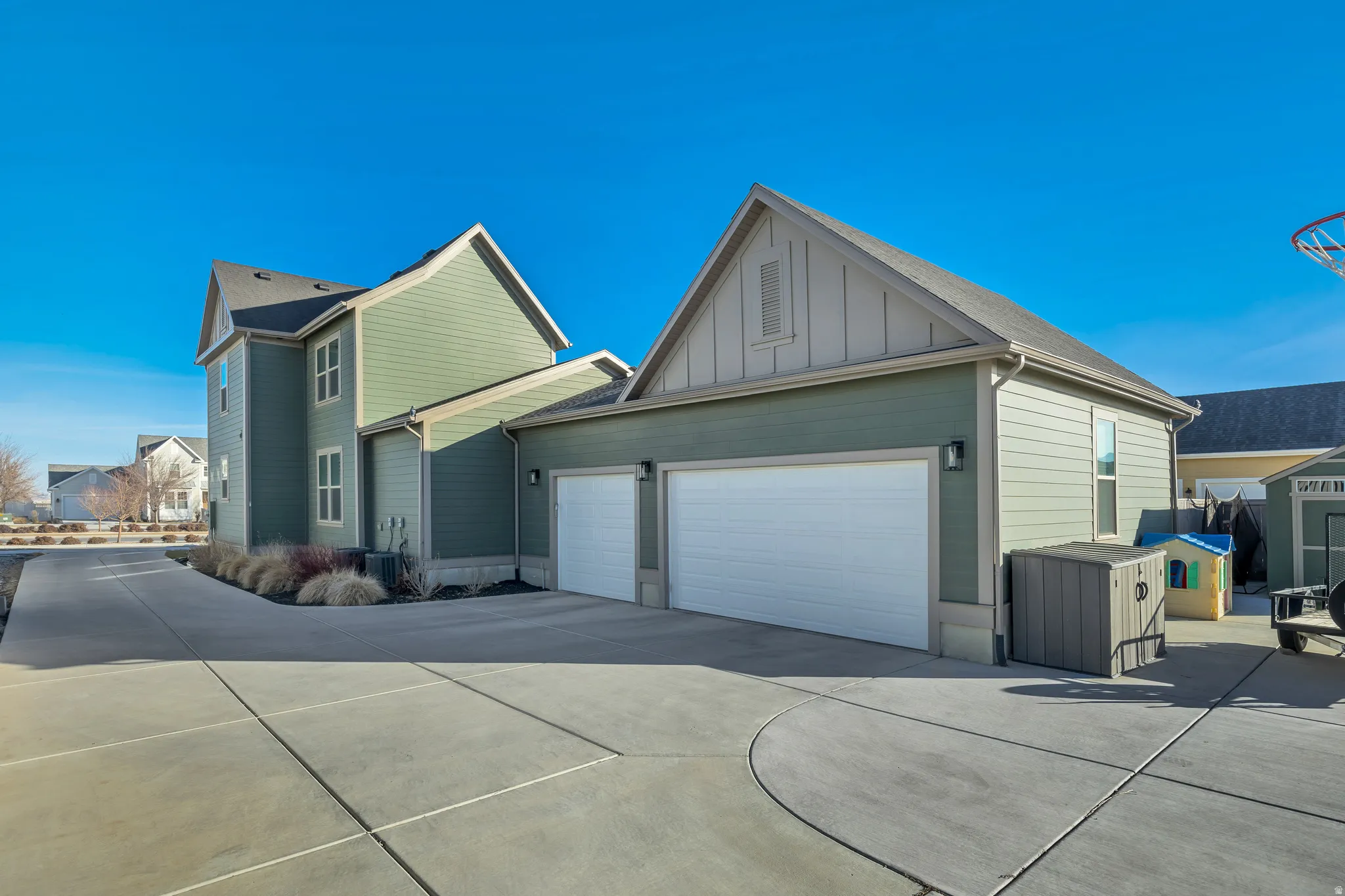 3 car attached garage with RV Parking.