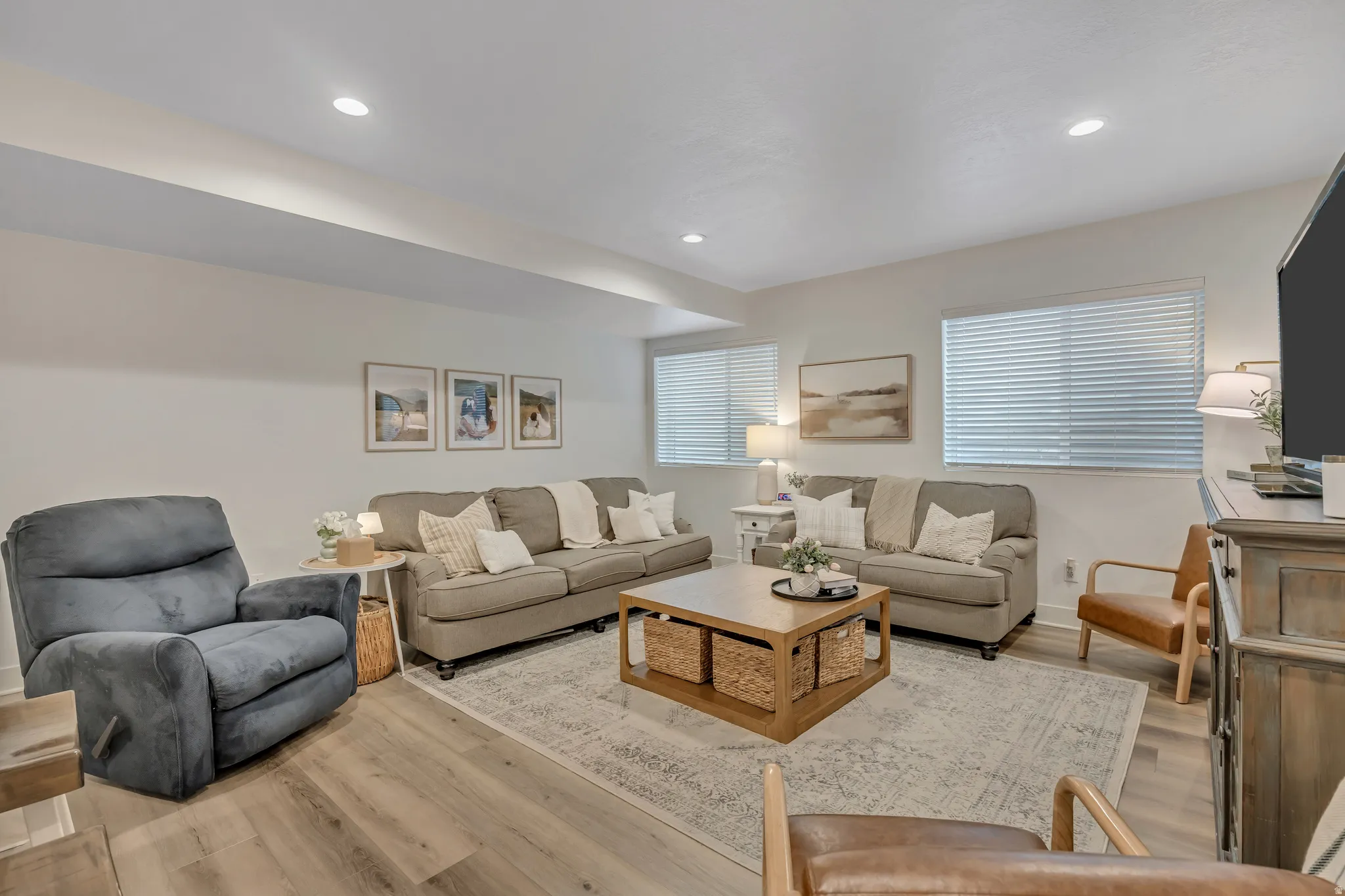Basement mother in law family room. LVP flooring.