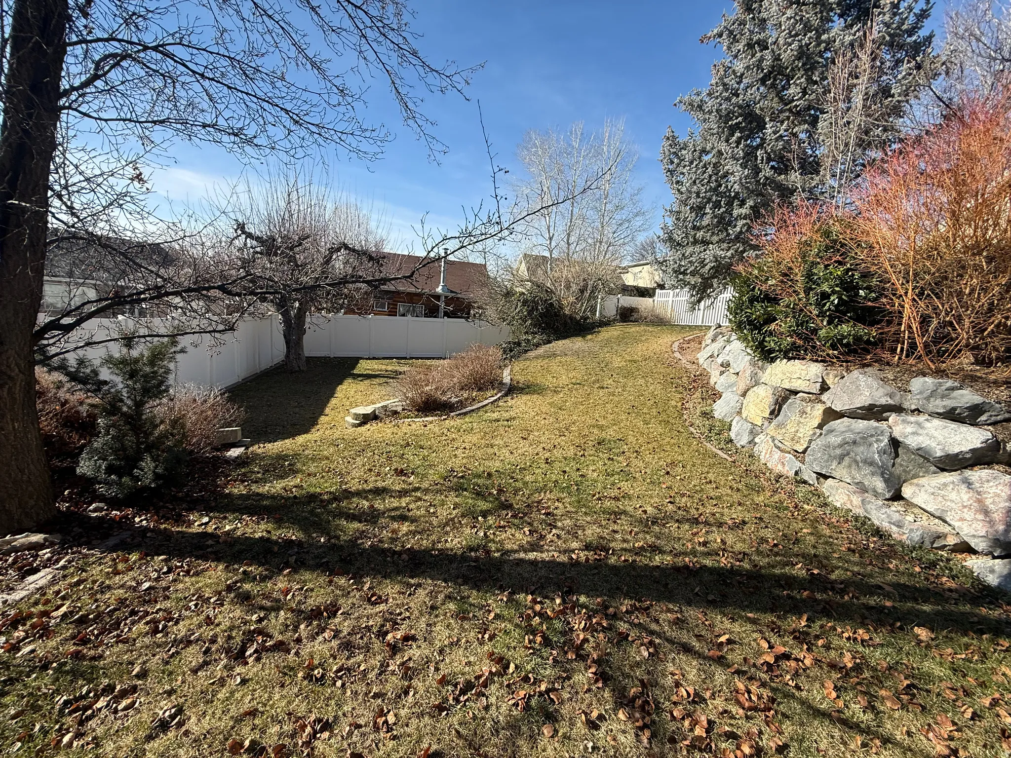View of fenced yard