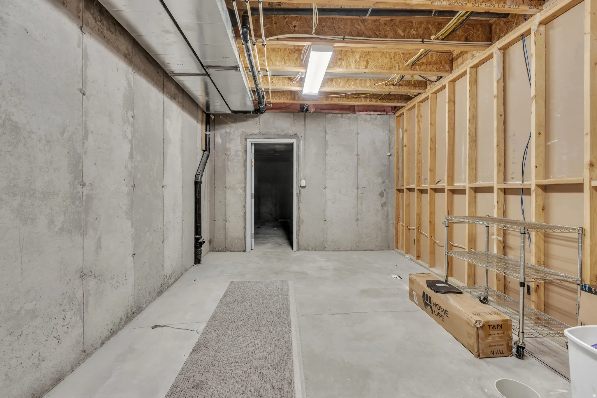 View of unfinished basement