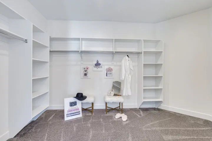 Walk in closet featuring carpet