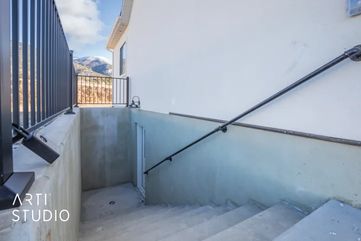 Stairway with a mountain view