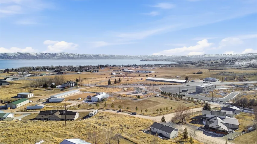 Drone / aerial view of a water and mountain view