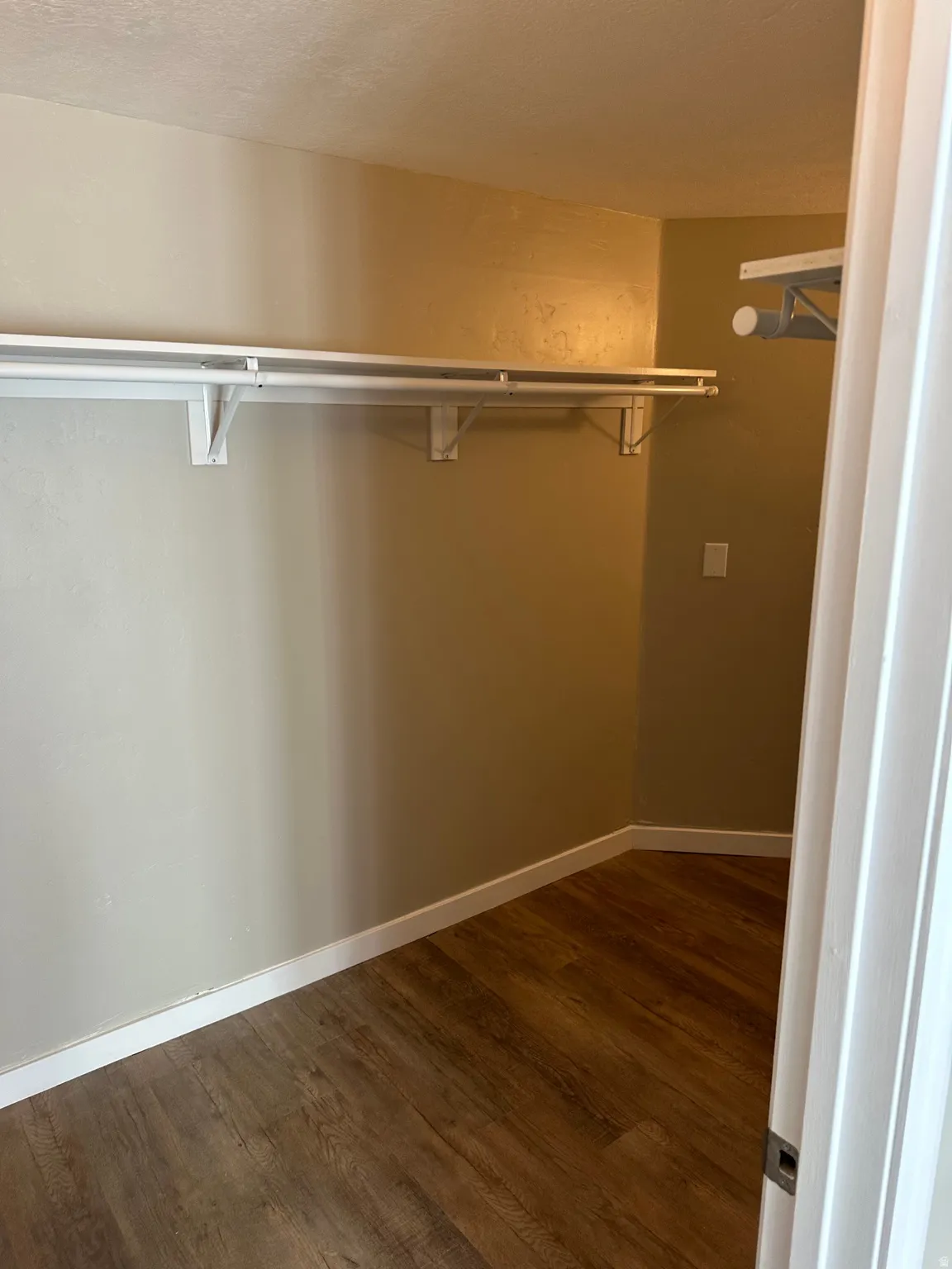 Pantry with dark wood finished floors