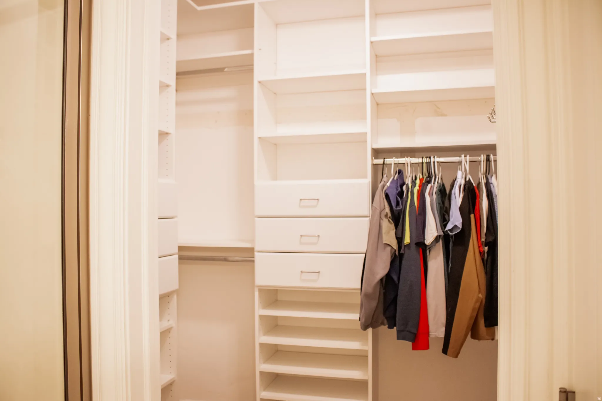 View of master closet