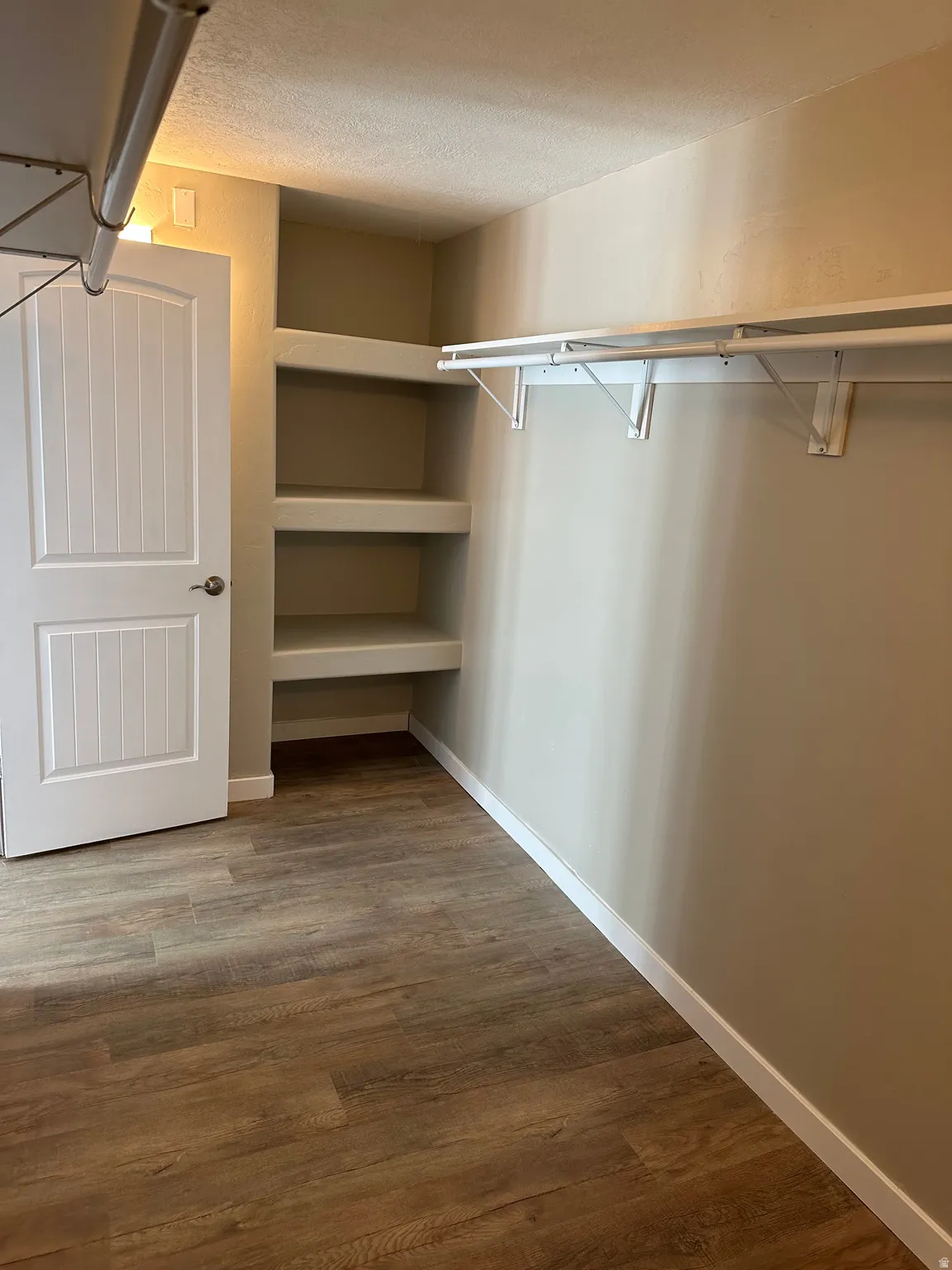 Spacious closet with light wood-style flooring