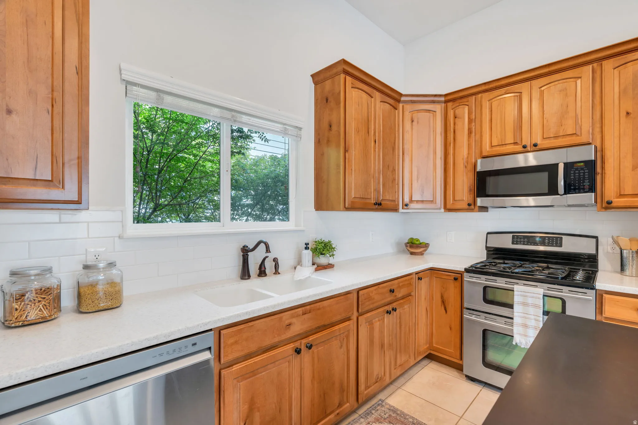 Natural light enhances your workspace and enjoyment while cooking and dining.