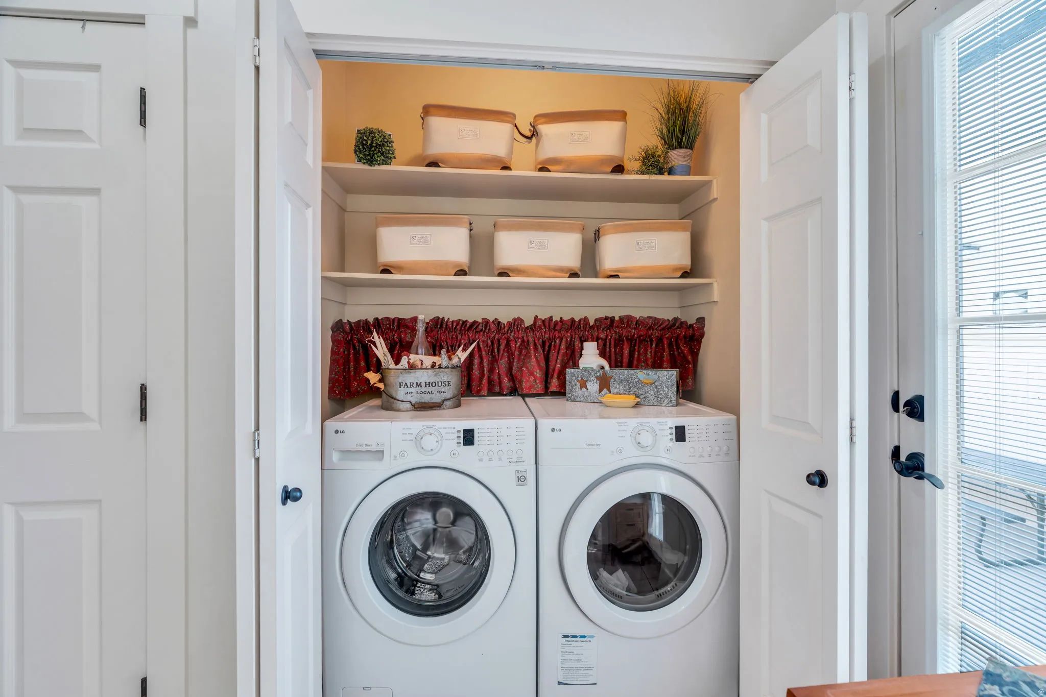 Laundry room with INCLUDED  washer and dryer.